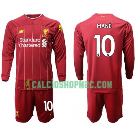 Liverpool Mane 10 Bambino Maglia Prima 2019/2020 Manica Lunga (+ Pantaloncini)